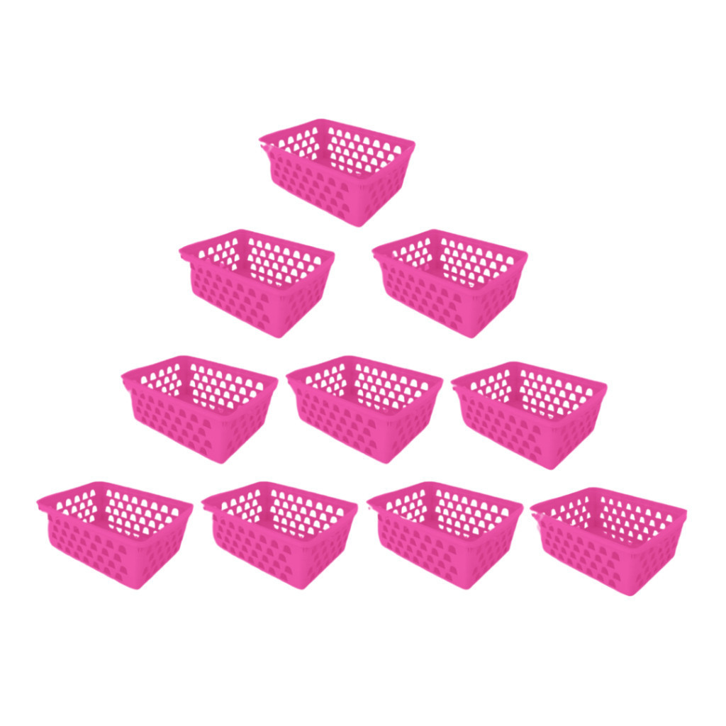 Kit Cestos Multiuso Organizador Pequeno 16x12x6Cm Rosa Branco Azul cestinha organizadora Bebe