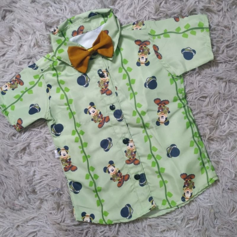 camisa social mickey safari tam 1.2 anos