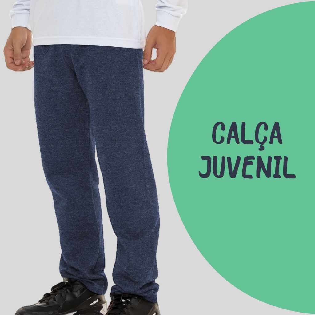 Calça Juvenil Masculina Basica Moleton Peluciado 3050-A