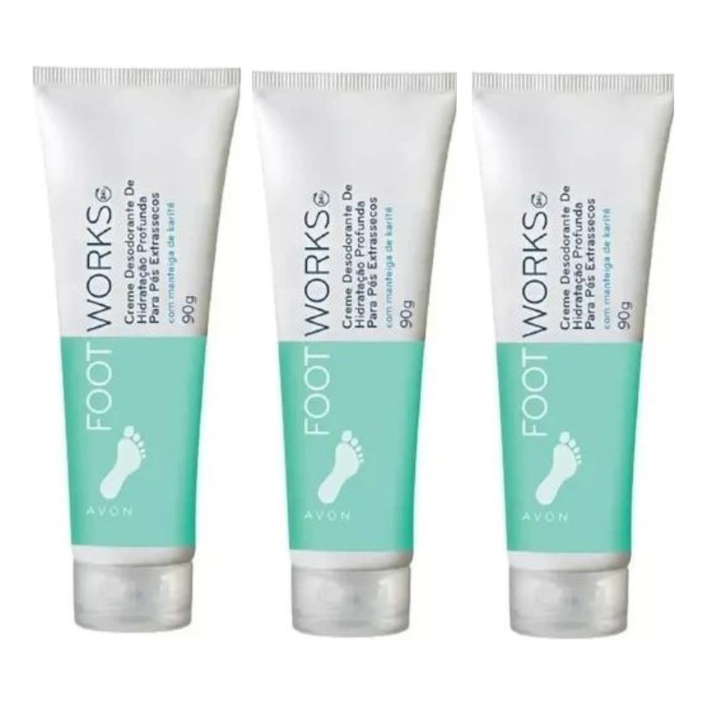 Creme Hidratante Para Pés Extrassecos Footworks Avon Kit 3un