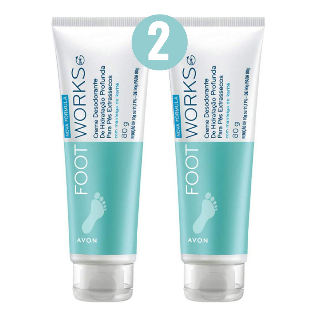 Creme Hidratante Para Pés Extrassecos Footworks Avon 2 Unid