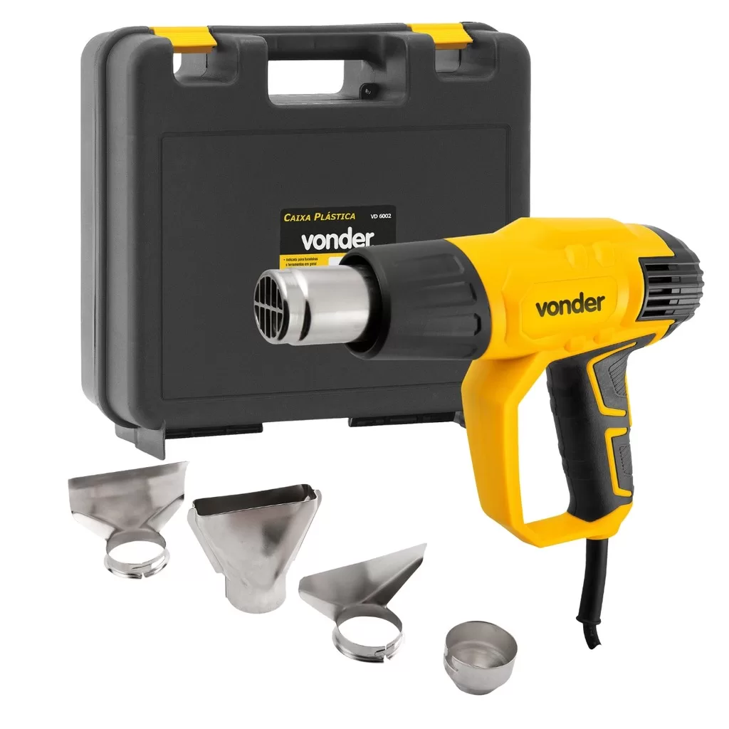 Soprador Térmico 2000W Vonder Profissional Ar Quente Com Maleta Acessórios 2 Velocidades Uso Geral