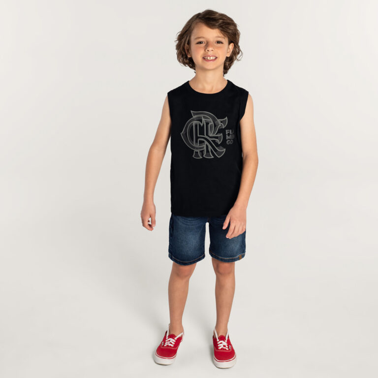 Camiseta Regata Unissex Flamengo Infantil Brandili