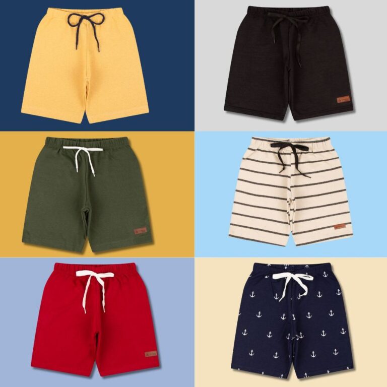 Kit 5 Bermudas Bebe Menino Infantil Moletinho Algo