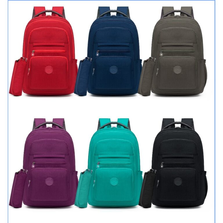 Mochila Escolar Tactel Com Estojo Forrada Super Re