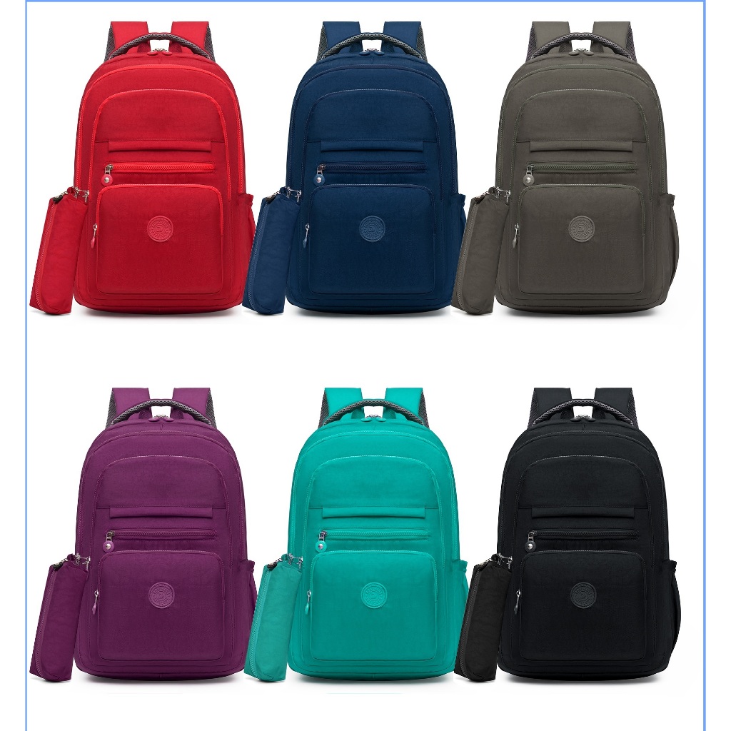 Mochila Escolar Tactel Com Estojo Forrada Super Resistente Lindo Design