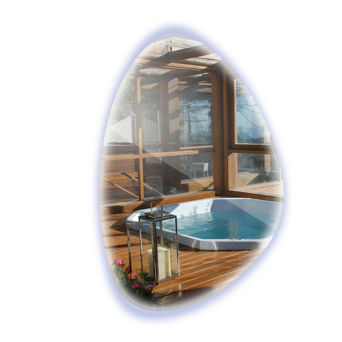 Espelho Orgânico  40x30Cm Com Led Decoração