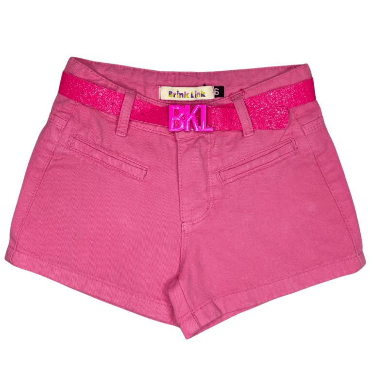 Short Cinto Rosa Jeans Meninas Infantil Criança B