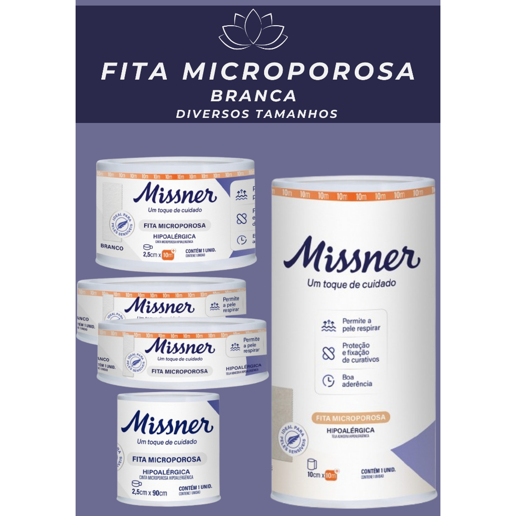 FITA MICROPOROSA BRANCA MISSNER Tamanho DIVERSOS