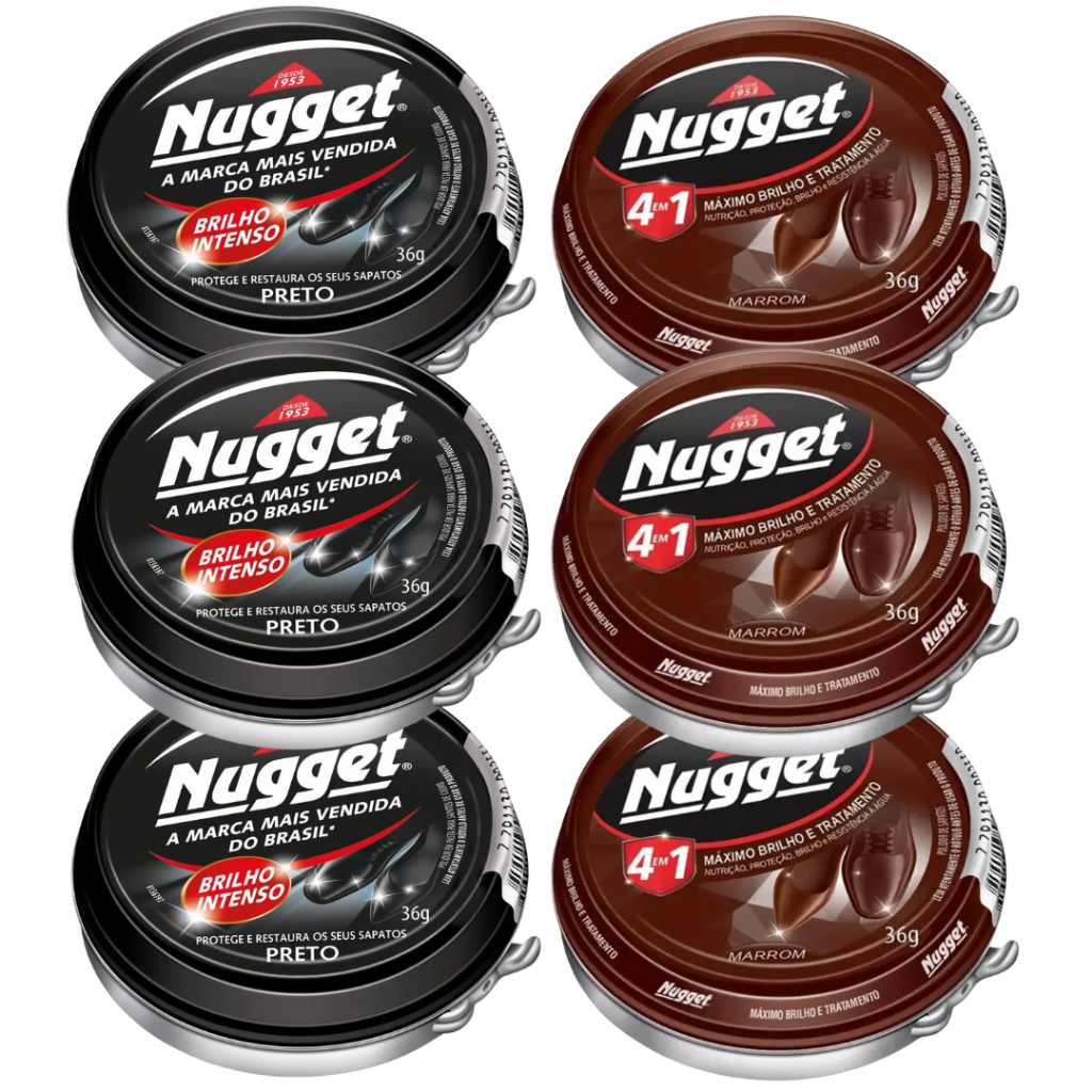 Kit Com 3 Unidade Pasta Nugget Graxa Calçados 36g