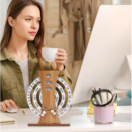 Calendário Giratório De Mesa Permanente Decorati