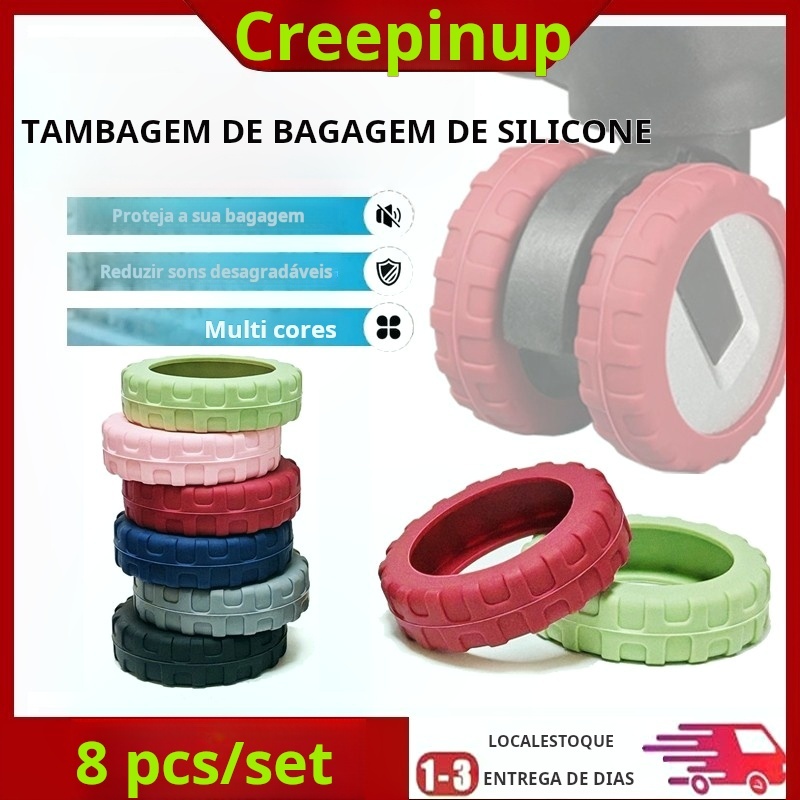 Protetor De Roda De Bagagem De Silicone 8 Peças, Redução De Ruído, Mala De Viagem, Capa De Rodas, Ma