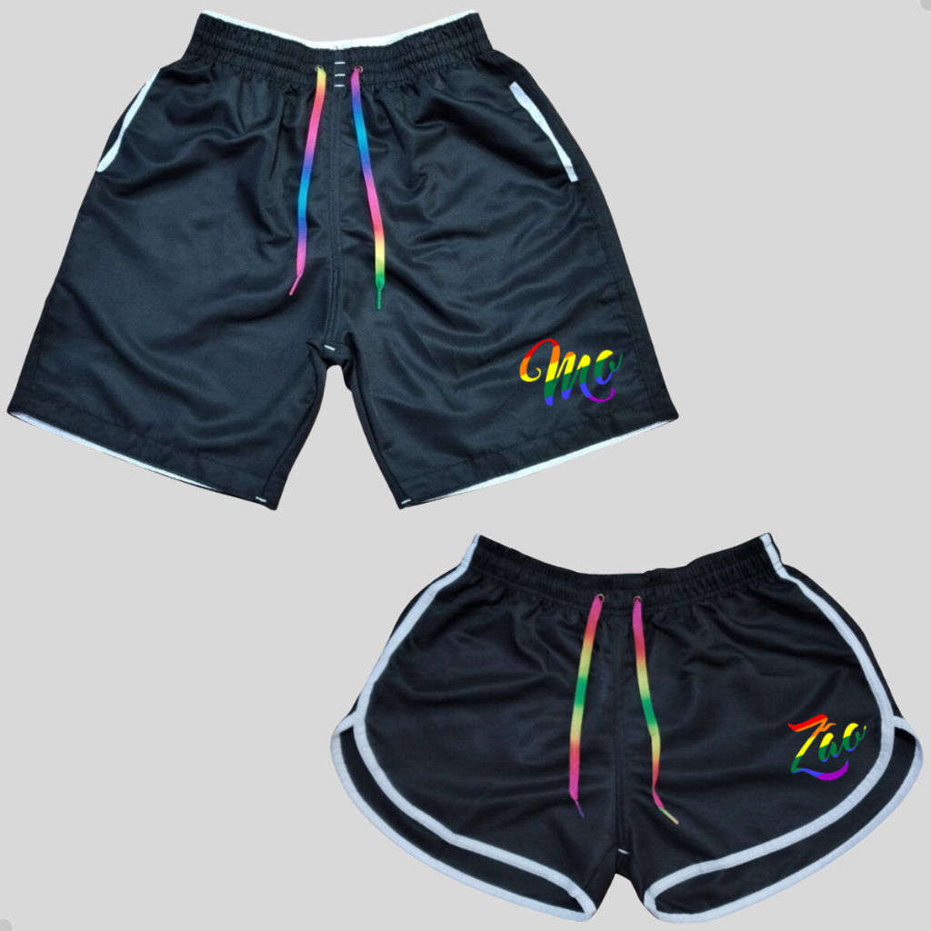 Shorts Praia Casal Mozão Kit Casal Shorts de Praia Lgbtqia+ Lançamento Verão