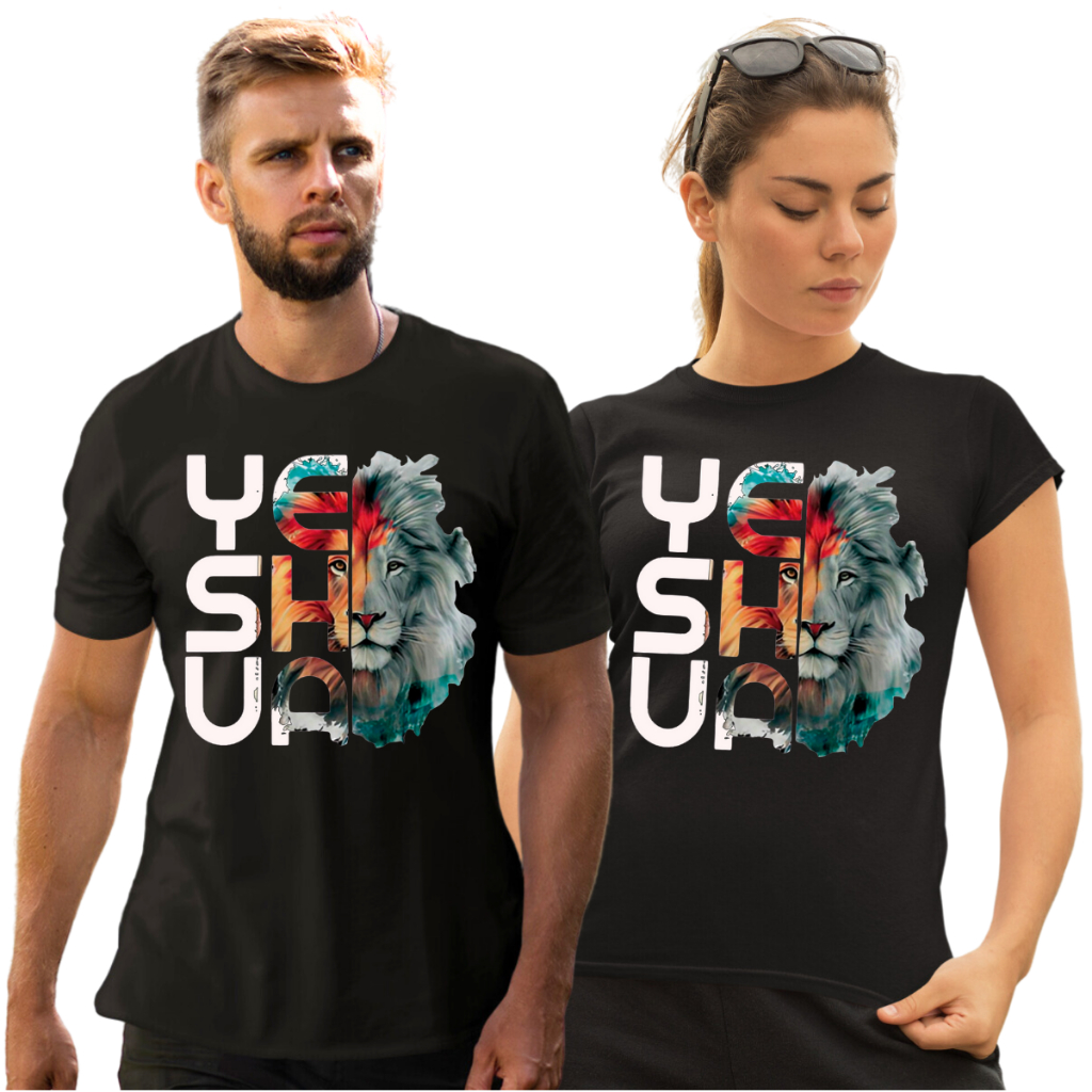 Kit 2 Camisetas de Casal Evangelica Camisas Casais leão de juda C119