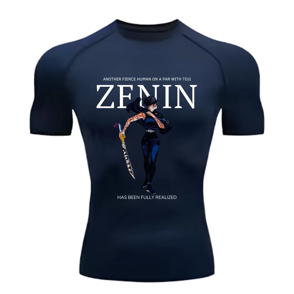 Camisa Compressão Proteção Uv 50+ Estampada Tecido Gelado Segunda Pele Manga Curta Jujutsu Kaisen Ma