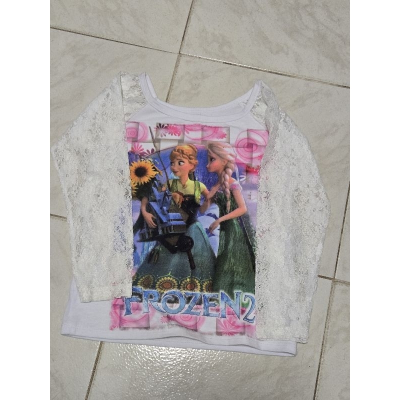 camisa infantil manga comprida frozen 4.5 anos