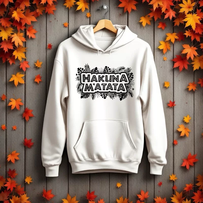 Moletom Canguru Masculino Desenho Hakuna Matata Leão Blusa de Frio Unissex Rei Timão Pumba Flanelado