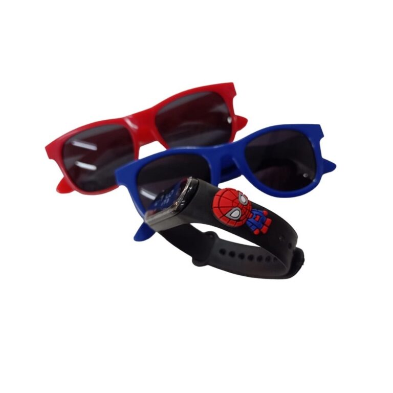 1 Homem Aranha Reloginho Fininho E Oculos De Sol