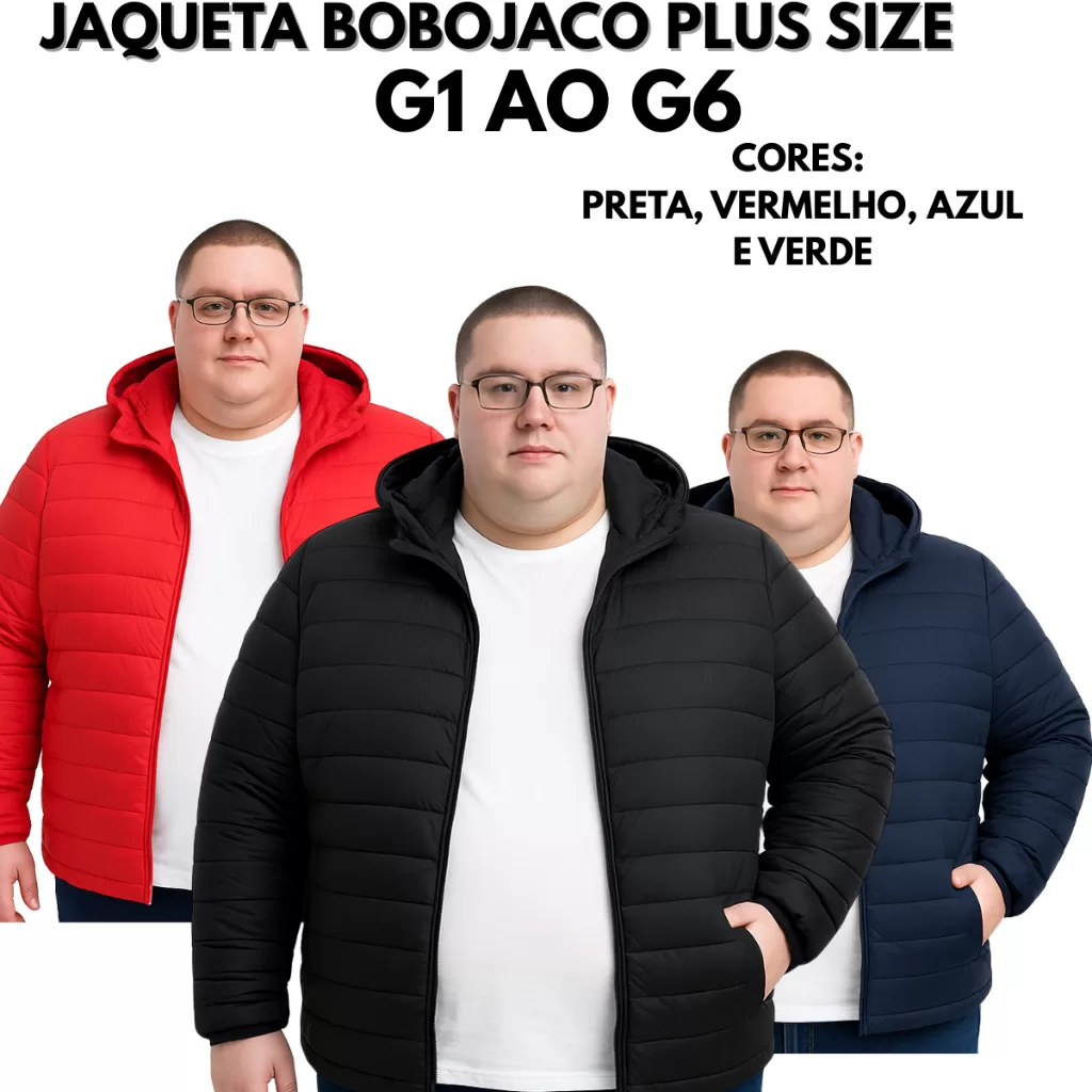 Jaqueta BOBOJACO Plus Size MASCULINA Impermeável Capuz Removível BLUSA DE FRIO GRANDE DE HOMEM G1 G2