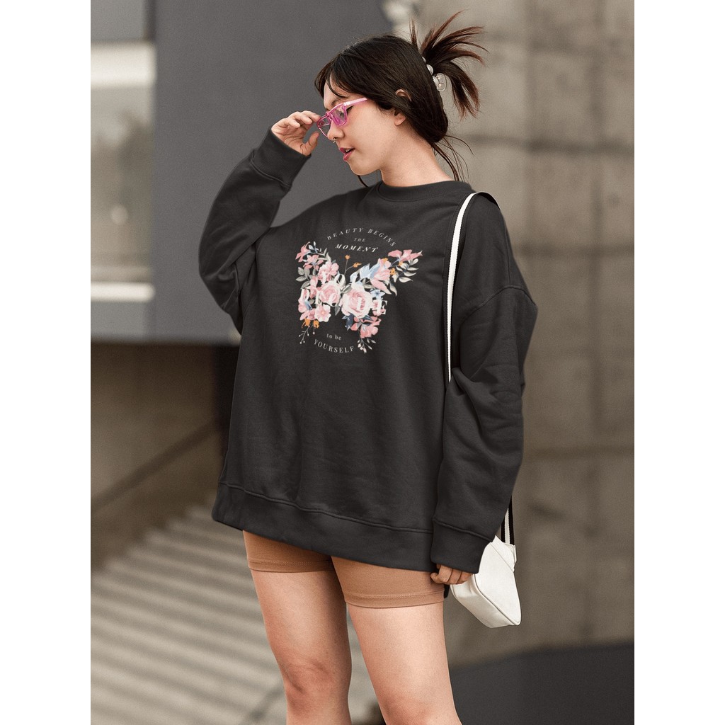 Moletom Blusa de Frio Básico Urbano Feminino Estampado Gola Redonda Confortável 100% Algodão – Girl