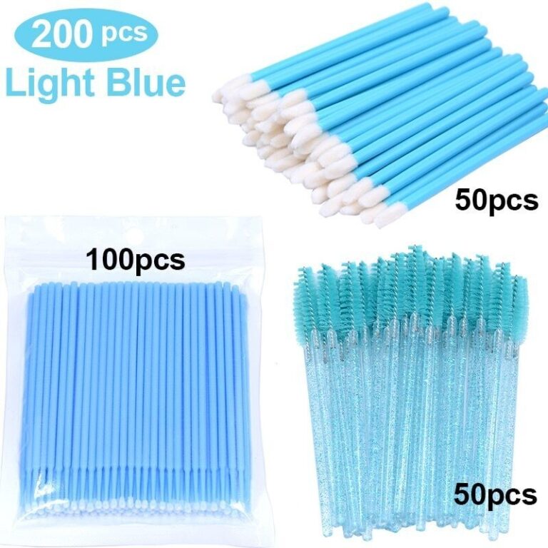 kit 100 microbrush 50 pincel aplicador lip gloss 5