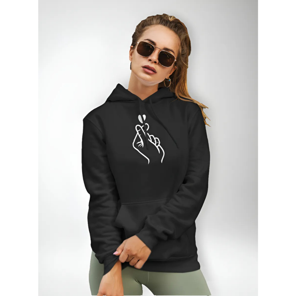 Moletom Feminino Canguru Mão Coreana K-Pop Promoção