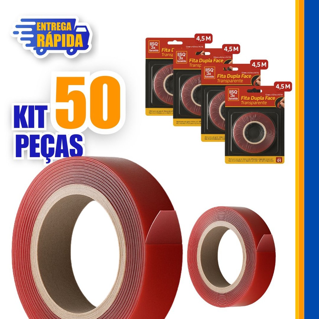 50 Rolo Fita Adesiva Dupla Face Ultraforte-À Prova Dágua Para Melhoria, Eletrodomésticos 100 * 1 Cm