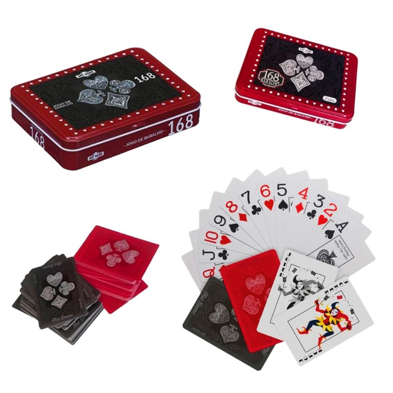 Jogo de baralho cartas estojo caixa de aluminino t