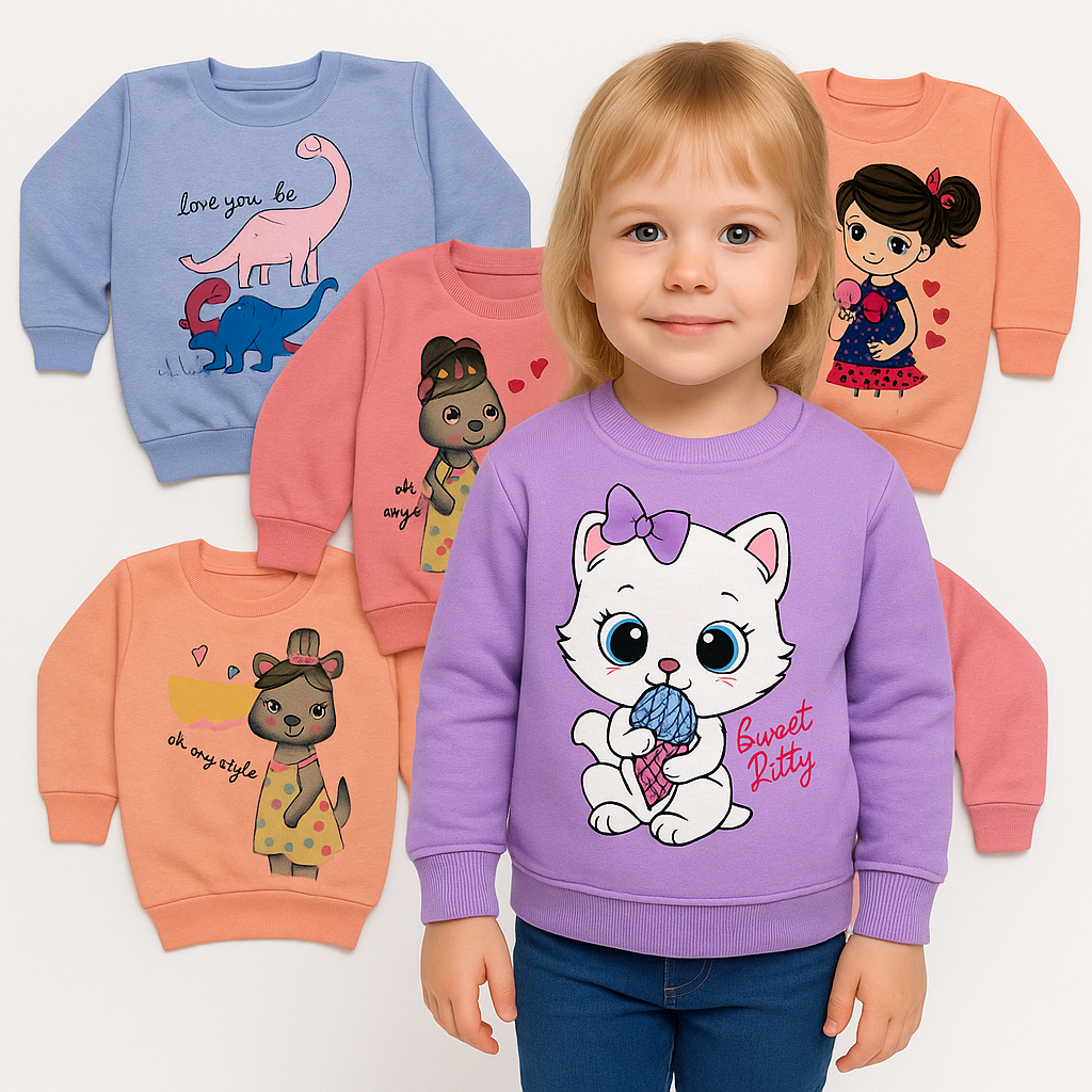 Kit 1 ou 2 Casacos de Moletom Infantil Menina Inverno Kit 2 ou 1  Casacos feminino inverno- Casacos