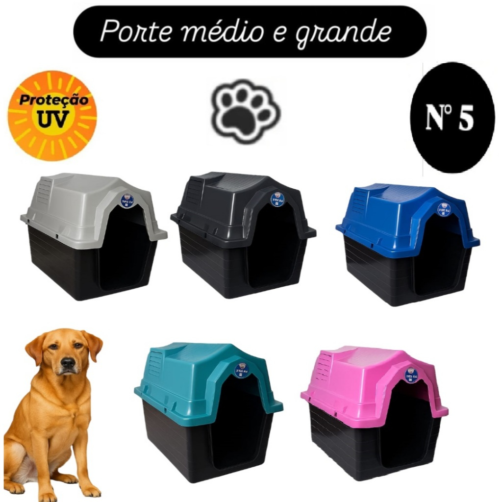 Casa Cachorro Grande N5 Casa Pet Com Proteção Raios Uv