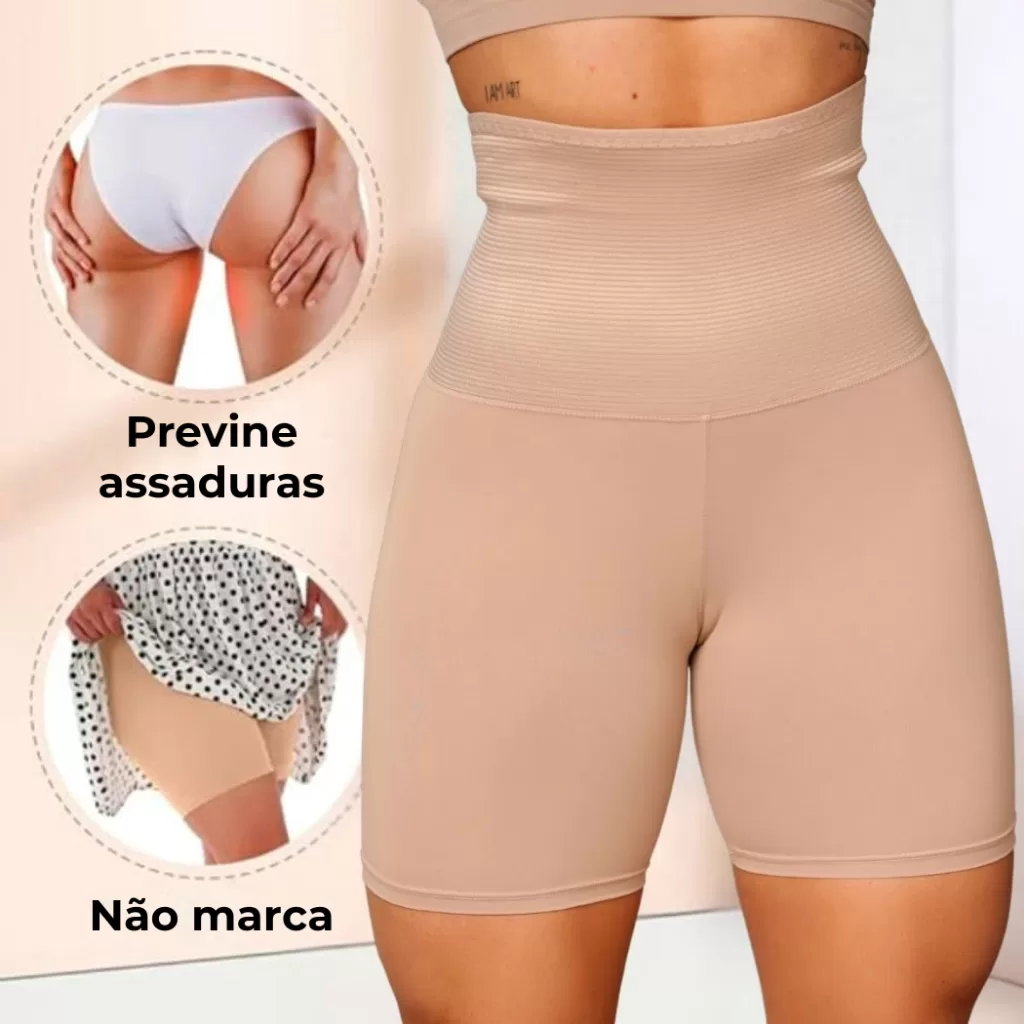 Short Cinta Com Compressão Realça Curvas E Levanta Bumbum Efeito Lifting Emagrecimento