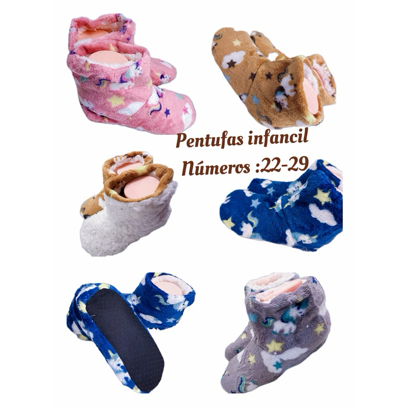 Botinha  infancil Pantufa Menina e Menino Tam 22ao 29Forrada Em Lã Inverno Com Solado Antiderrapante
