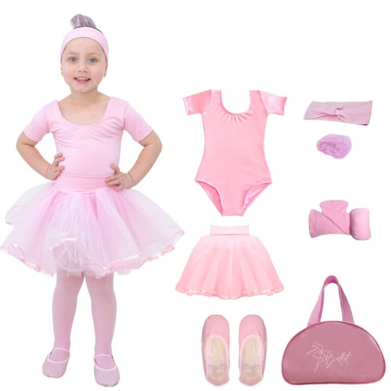Kit Ballet 7 Itens Com Saia de Tulle Infantil