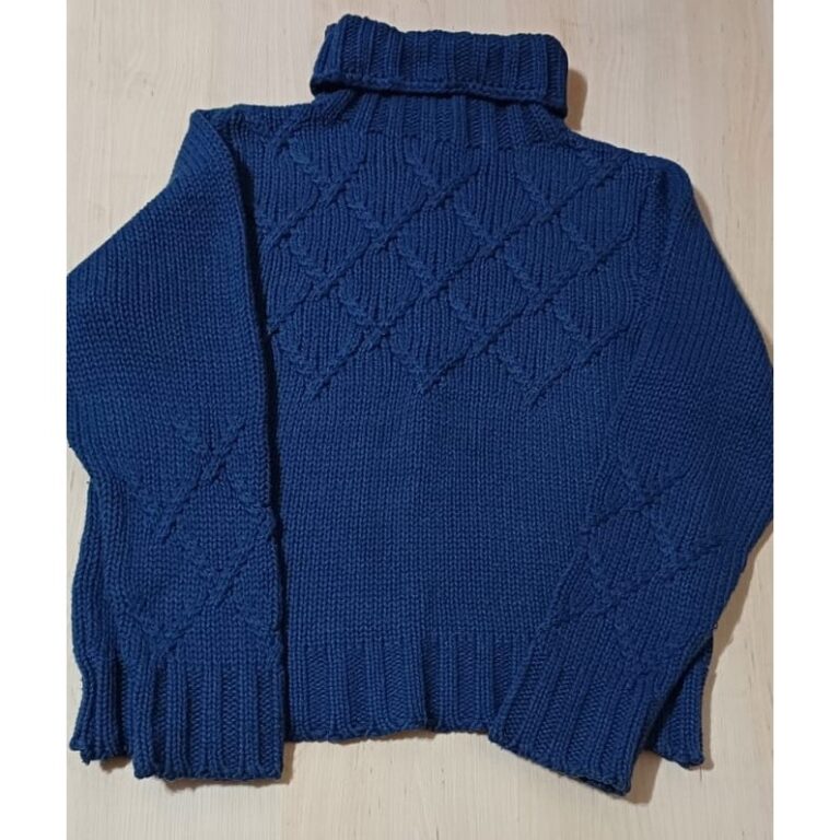 Blusa gola alta azul marinho Takahashi tam m
