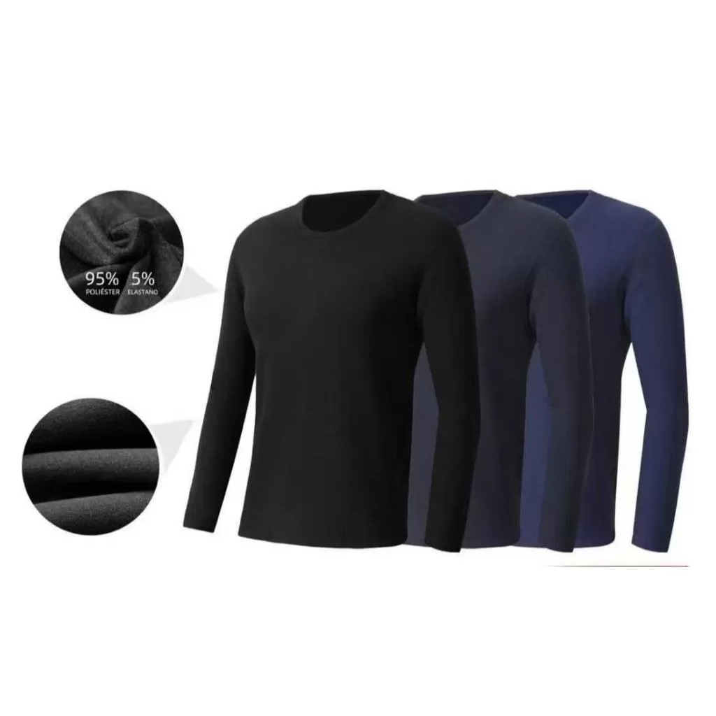 Terno térmico masculino segunda pele flanela frio inverno