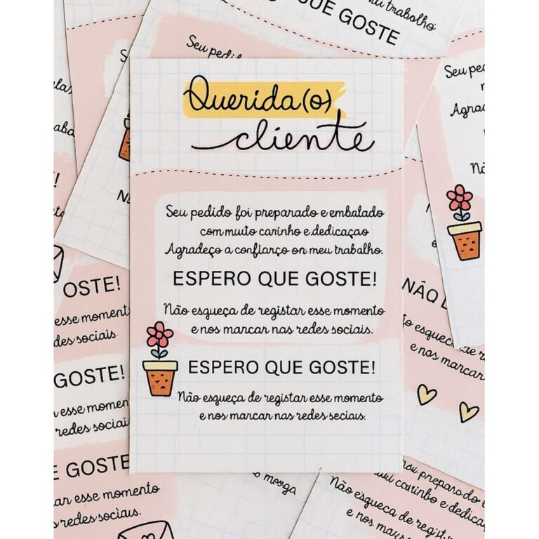 Cartões de Agradecimentoao Cliente Personalizado 