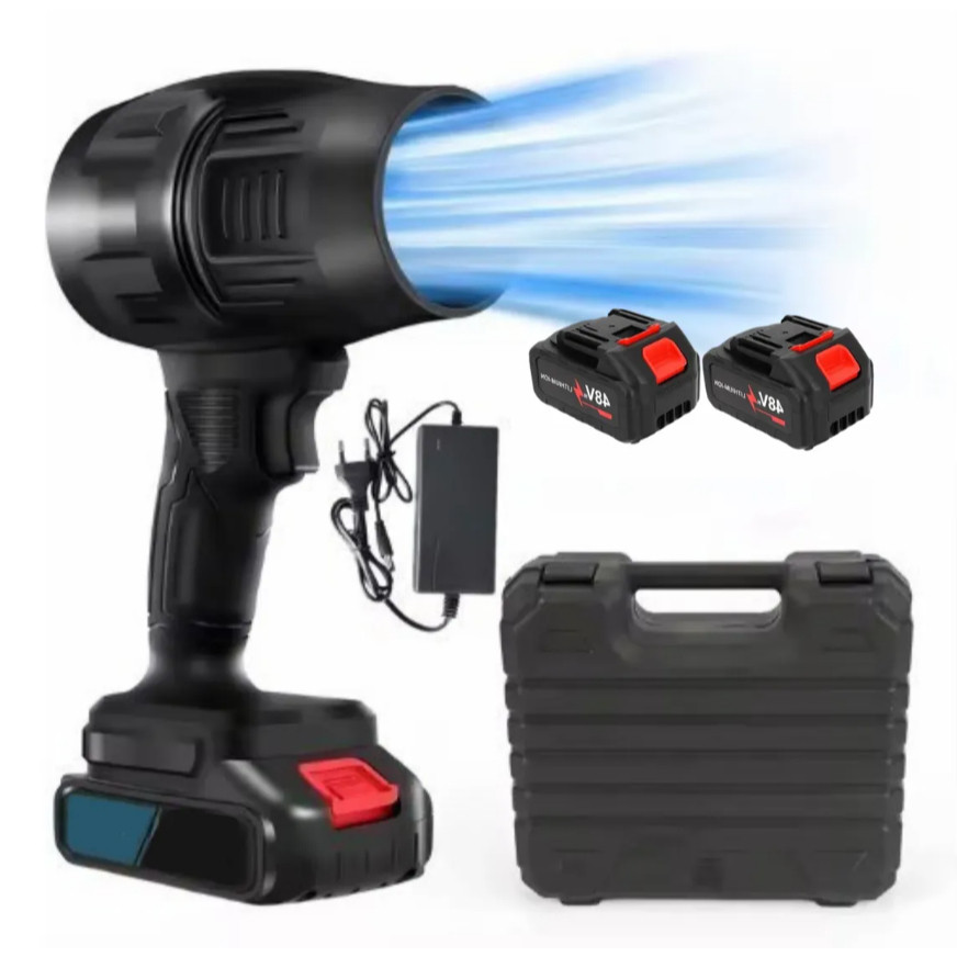 Soprador de Ar Turbo Portátil Elétrico Sem FioAlta Potência Remove Folhas e Poeira 2 Baterias 1200ma