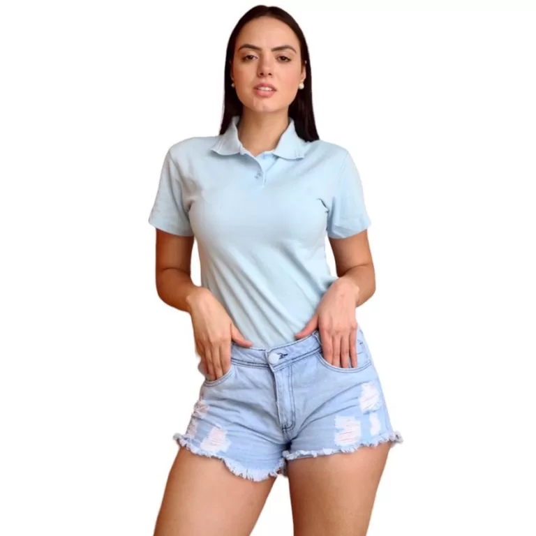 Camisa Polo Feminina Baby Look Atacado Varejo Pre�