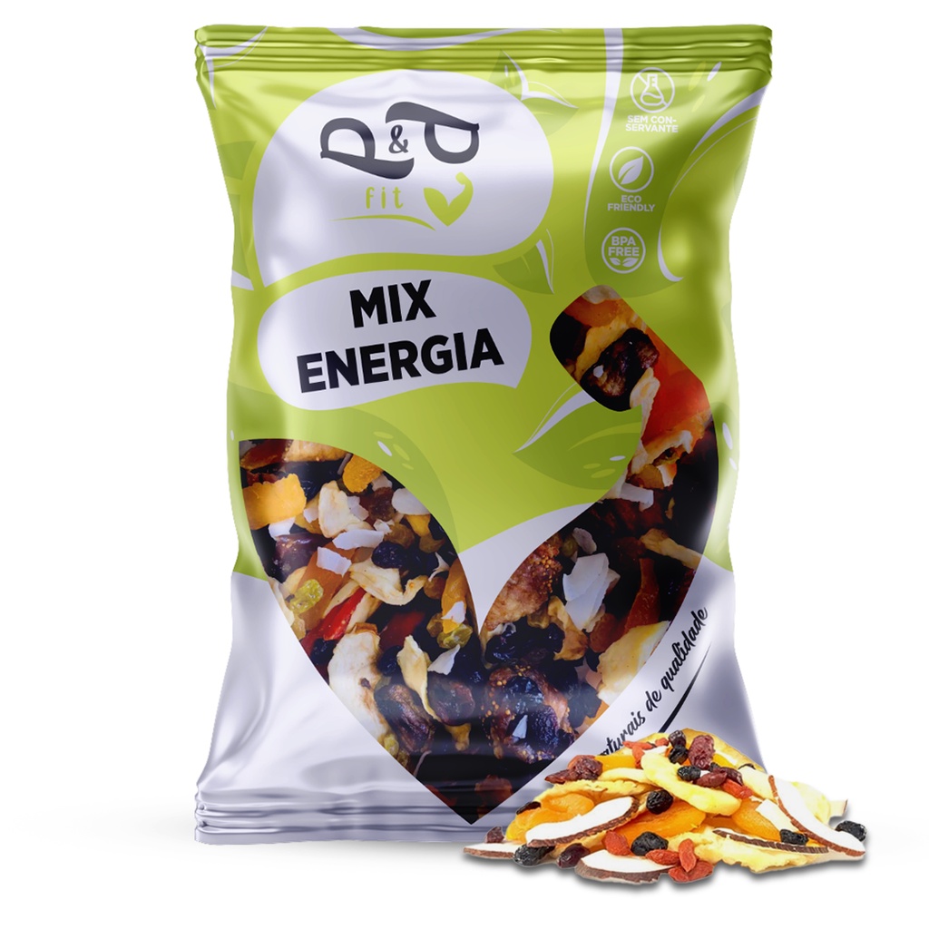 Mix Energia Damasco Uva Passa Coco Chips Cranberry Banana Passa