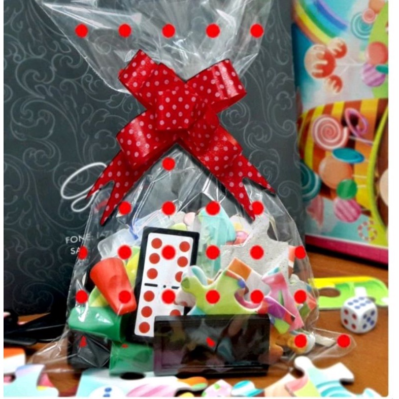 50 Sacos de Presente Celofane Transparente Decorado Vários Tamanhos Ideal Para os Melhores Momentos
