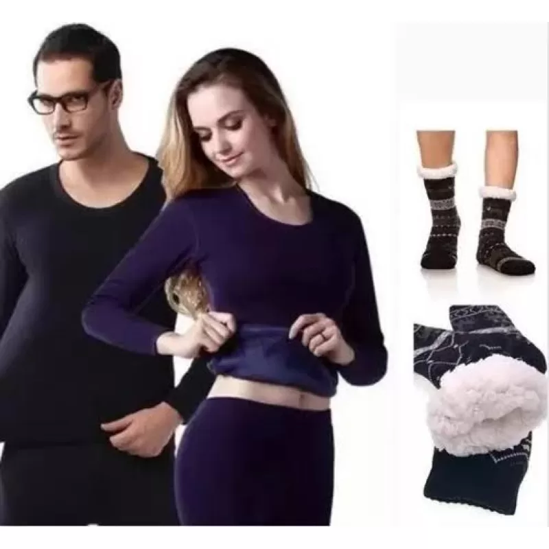 Meia termica Calça Peluciada Plus Size Térmica Com Blusa Peluciada