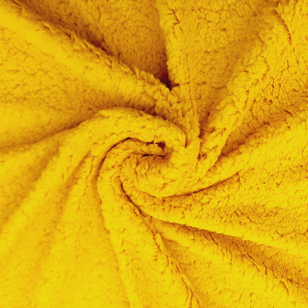 Tecido Sherpa (Carneirinho) Pelo Alto – Amarelo – 1,60 de Largura