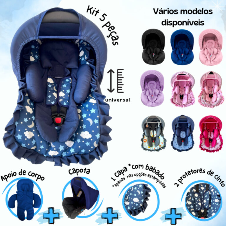 Kit Bebê Conforto 5 peças Tamanho Universal Capa