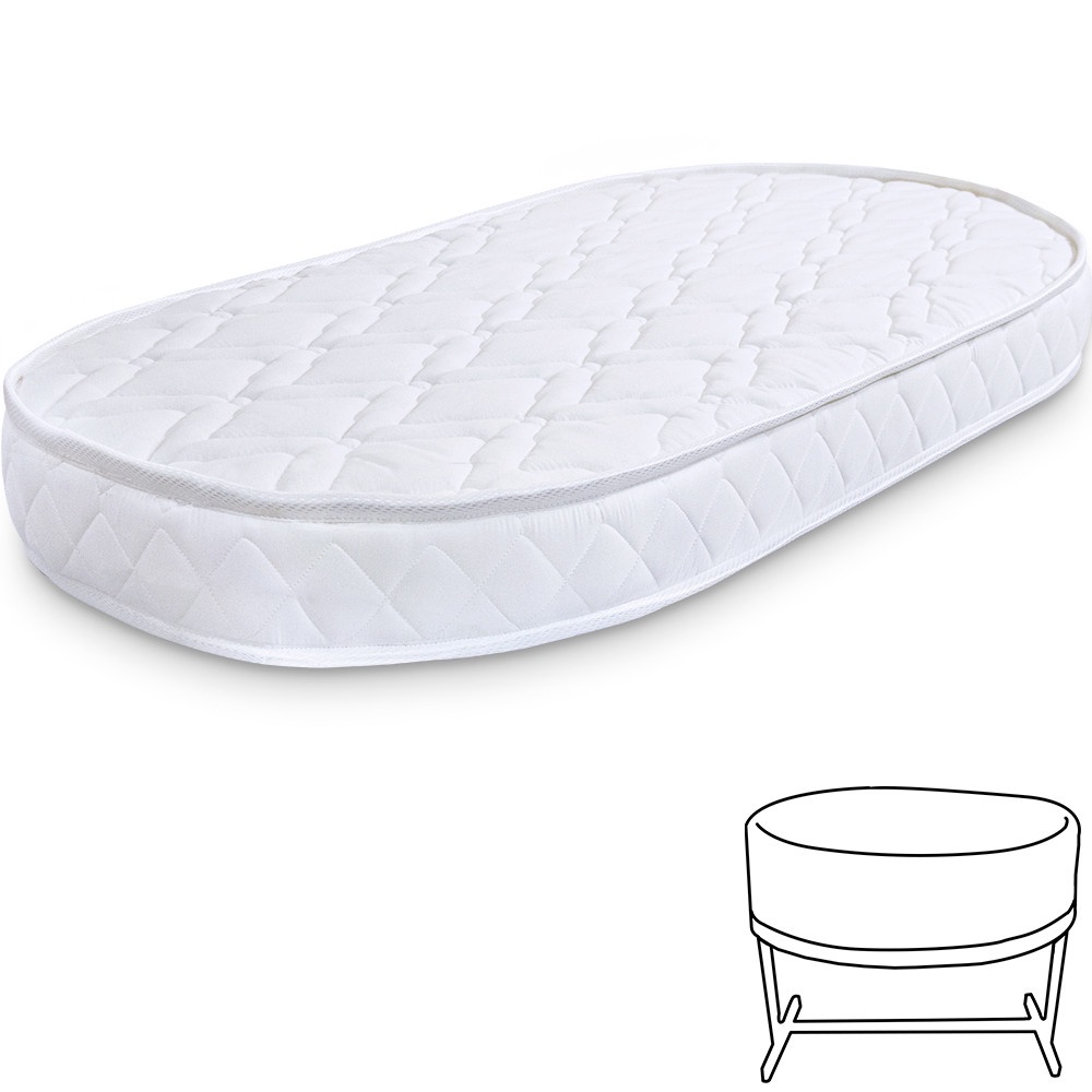 Colchão para Moisés Oval de Berço Infantil Bebê Antialérgico 138x68x10cm BF Colchões