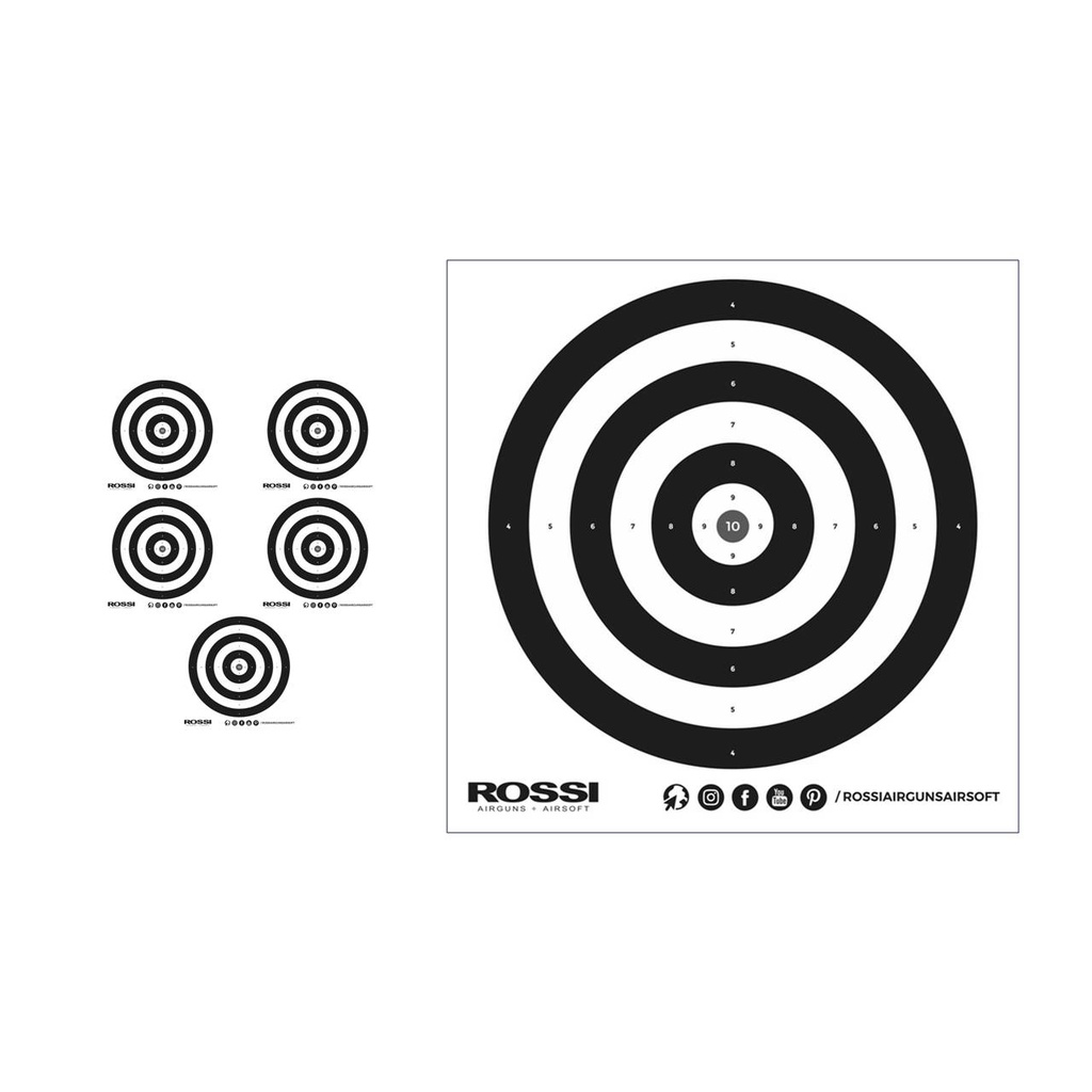 Alvo de Papel PRETO 140x140MM (ROSSI) – PCT 5 unidades
