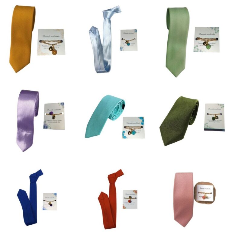 KIT GRAVATA SEMI SLIM E PULSEIRA FOLHEADA A OURO (