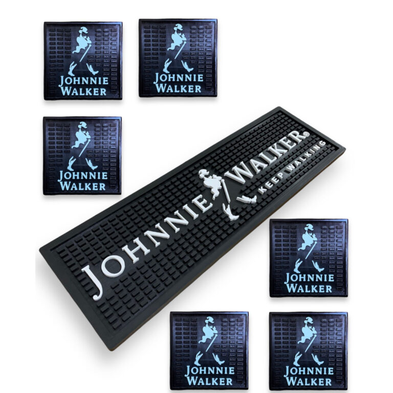 Tapete Emborrachado Johnnie Walker + 6 Porta Copos