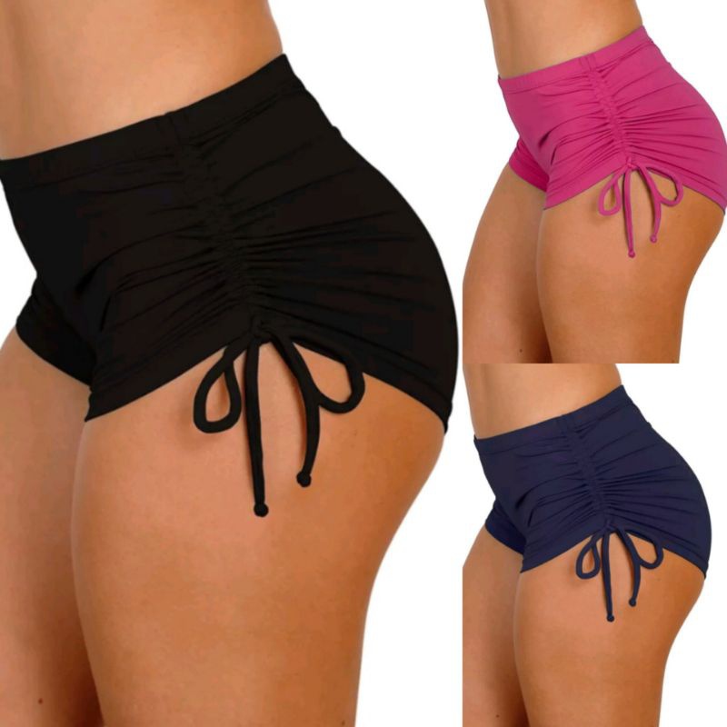 Biquíni Sunquini Calcinha Praia Shorts Cordinha Regulável Cintura Média Suplex