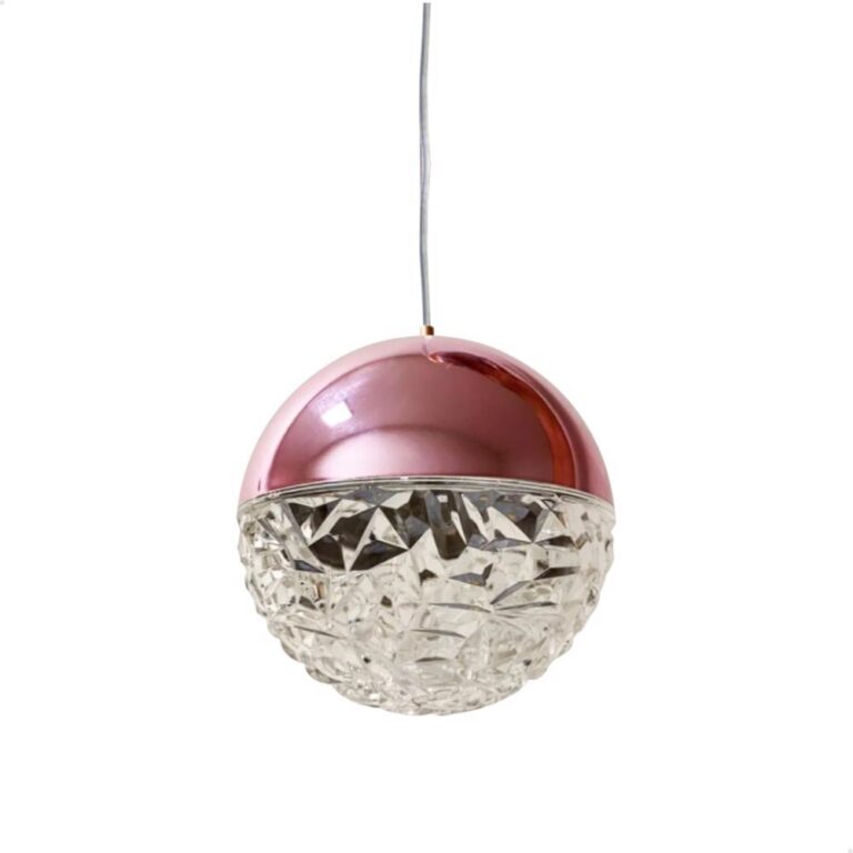 Luminária Pendente Rosa Globo Lavabo Mesa Sala Qu