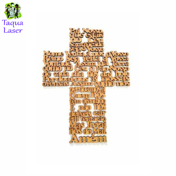 Crucifixo Oração Pai Nosso Em Mdf Cru
